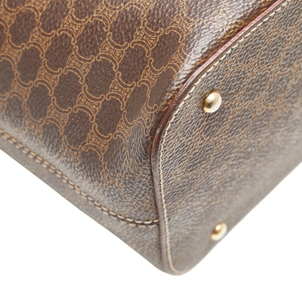 Celine Macadam Handbag Tote Bag Brown Leather s - Picture 4 of 11